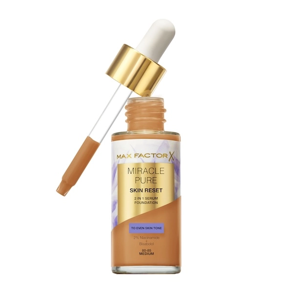 Max Factor Miracle Pure Skin Reset 2in1 Serum Foundation 30ml (80-85 Medium)